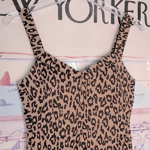 NWOT Banana Republic leopard cotton stretch midi sexy Dolce vibes dress size 2 - Picture 5 of 12